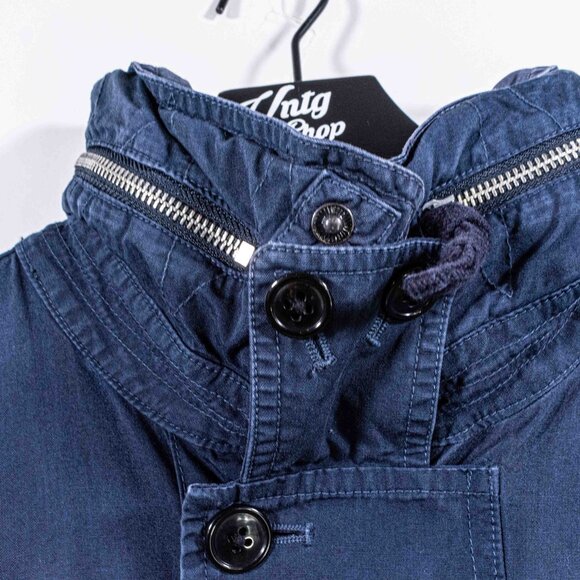 J Crew NX-631 Military Field Jacket Hooded Distressed Large Y2K Army Streetwear - Picture 6 of 14